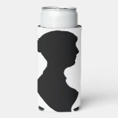 Jane Austen citaat & silhouet Seltzer Blikjeskoeler (Seltzer Voorkant)