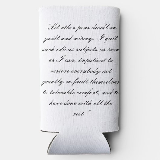 Jane Austen citaat & silhouet Seltzer Blikjeskoeler (Achterkant)