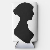 Jane Austen citaat & silhouet Seltzer Blikjeskoeler (Voorkant)