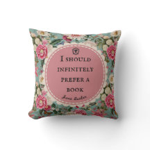 Jane Austen Citat Kussensloop Vintage Bloemen