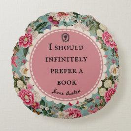 Jane Austen Citat Kussensloop Vintage Bloemen Rond Kussen