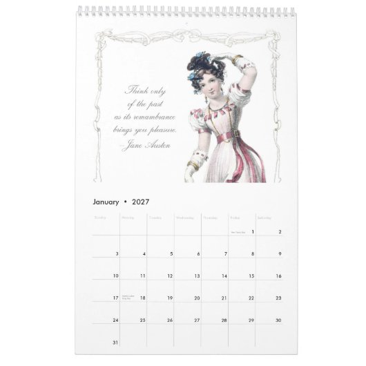 Jane Austen citeert Kalender 2013 (Jan 2027)