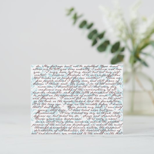 Jane Austen Damask Briefkaart (Staand voorkant)
