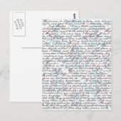 Jane Austen Damask Briefkaart (Voorkant / Achterkant)