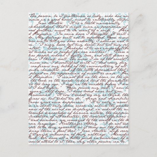 Jane Austen Damask Briefkaart (Voorkant)
