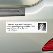 Jane_austen, "Een vrouw vooral als ze... Bumpersticker (Op auto)