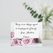 Jane Austen Emma Book Quote Pink Rose Floral Briefkaart (Staand voorkant)