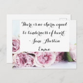 Jane Austen Emma Book Quote Pink Rose Floral Briefkaart (Voorkant / Achterkant)