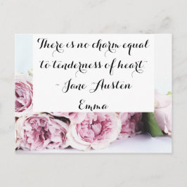Jane Austen Emma Book Quote Pink Rose Floral Briefkaart