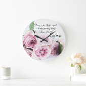Jane Austen Emma Book Quote Pink Rose Floral Grote Klok (Huis)