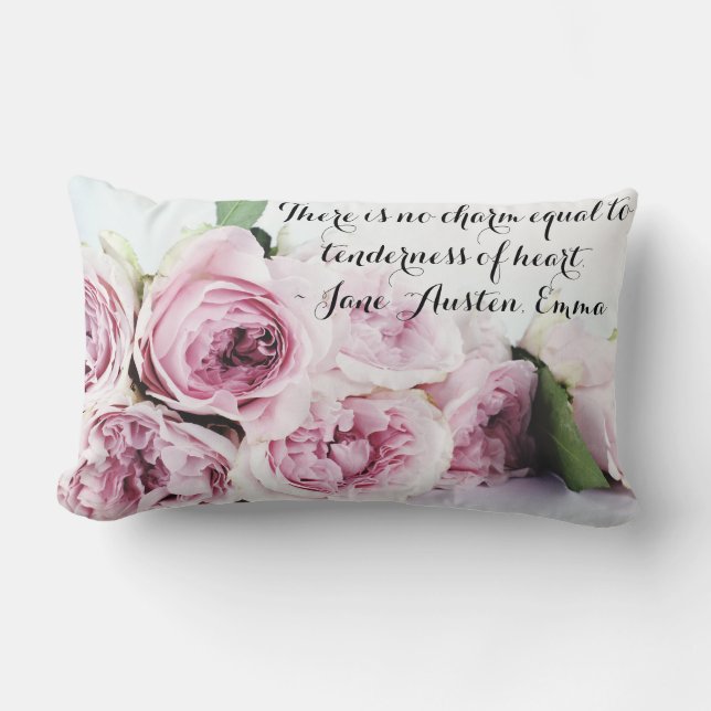 Jane Austen Emma Book Quote Pink Rose Floral Kussen (Voorkant)