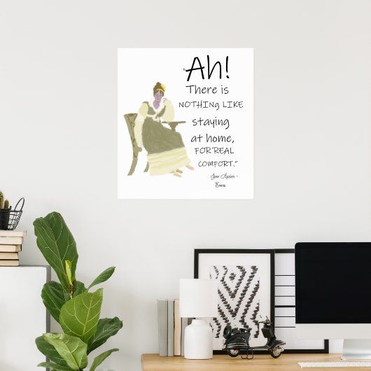 Jane Austen Emma Home Comforts Quote Poster (Thuiskantoor)