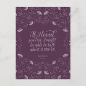 Jane Austen Emma Paars Floral Love Quote Briefkaart (Voorkant)
