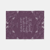 Jane Austen Emma Paars Floral Love Quote Fleece Deken (Voorkant (Horizontaal))
