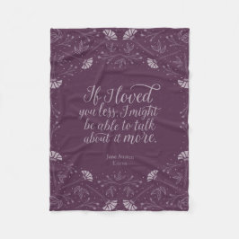 Jane Austen Emma Paars Floral Love Quote Fleece Deken