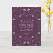 Jane Austen Emma Paars Floral Love Quote Kaart (Gele Bloem)