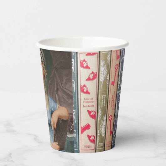Jane Austen en haar romans Papieren bekers (Links)