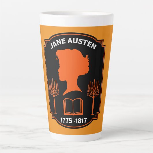 Jane Austen Engelse romanschrijfster Latte Mok (Voorkant)