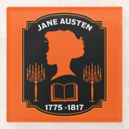 Jane Austen Engelse romanschrijver Glazen Onderzetter
