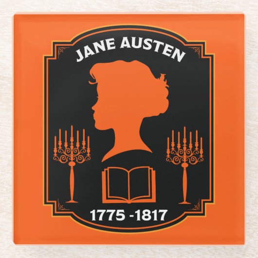 Jane Austen Engelse romanschrijver Glazen Onderzetter (Voorkant)