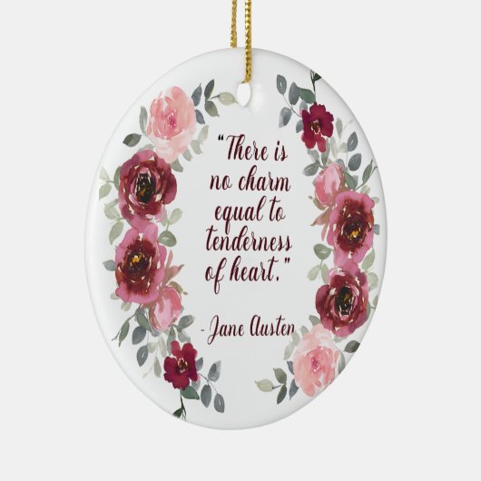 Jane Austen Er is geen Charm Quote Kerstmis Keramisch Ornament (Rechts)