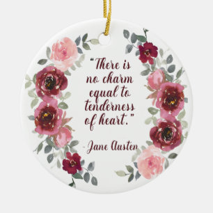 Jane Austen Er is geen Charm Quote Kerstmis Keramisch Ornament