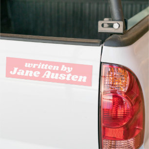 Jane Austen Favoriet Auteur Meisje Pastel Roze Bumpersticker