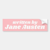 Jane Austen Favoriet Auteur Meisje Pastel Roze Bumpersticker (Voorkant)