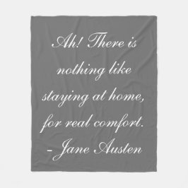 Jane Austen Fleece Blanket "Blijf thuis" Deken