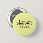 Jane Austen Floral Austenite Ronde Button 5,7 Cm (Voorkant /achterkant)