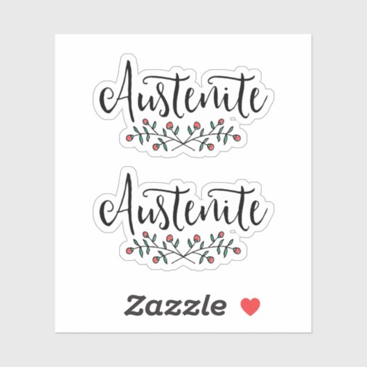 Jane Austen Floral Austenite Sticker (Vel)