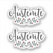 Jane Austen Floral Austenite Sticker (Voorkant)