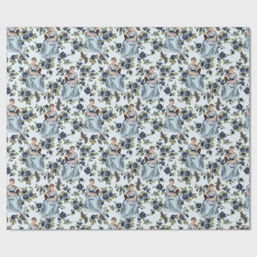 Jane Austen Floral Print Cadeaupapier (Vlak)