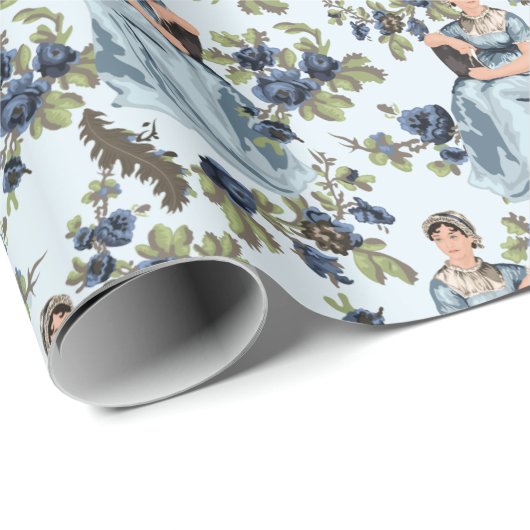 Jane Austen Floral Print Cadeaupapier (Rol Hoek)