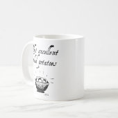 Jane Austen Funny Potato Quote Hand geïllustreerd Koffiemok (Voorkant links)