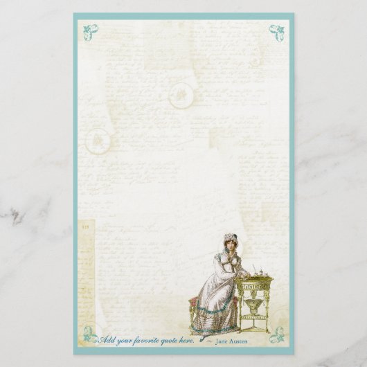 Jane Austen Geïnspireerd Custom Stationery Briefpapier (Voorkant)