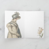 Jane Austen geïnspireerde blauw gestreepte foto Kaart (Binnen)