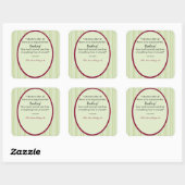 Jane Austen Gepersonaliseerd Bookplate Vierkante Sticker (Vel)