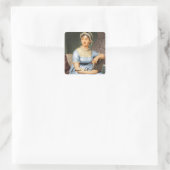 Jane Austen Gesigneerd Portret Vierkante Sticker (Tas)