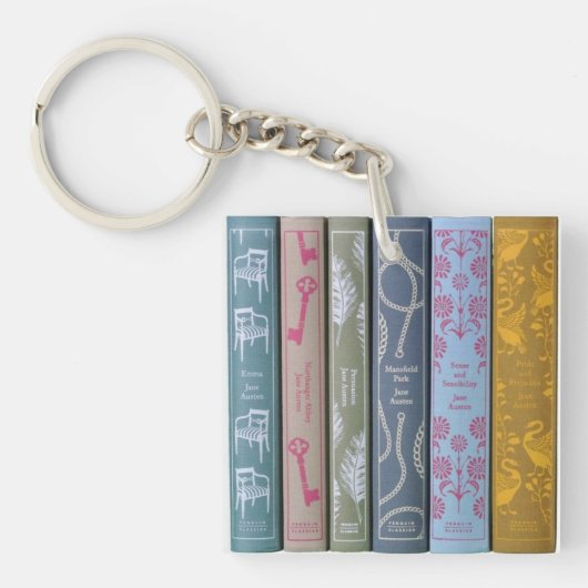 Jane Austen & haar romans sleutelhanger (Voorkant)