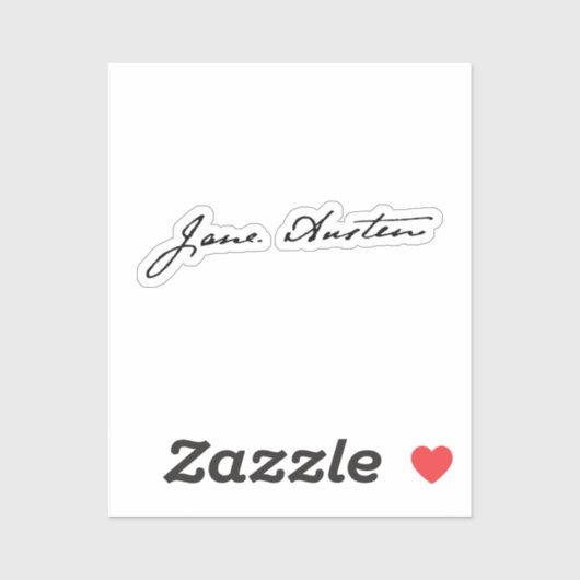 Jane Austen handtekening Sticker (Vel)