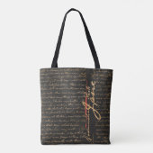 Jane Austen Handwriting Canvas tas (Achterkant)
