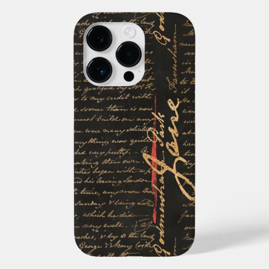 Jane Austen Handwriting Hoesje-Mate iPhone Case (Achterkant)