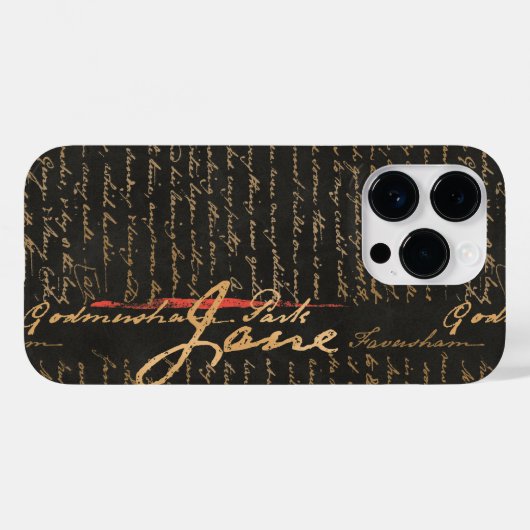 Jane Austen Handwriting Hoesje-Mate iPhone Case (Achterkant (horizontaal))