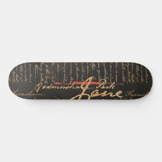 Jane Austen Handwriting Skateboard (Horizontaal)