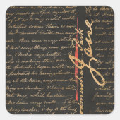 Jane Austen Handwriting Square Sticker (Voorkant)