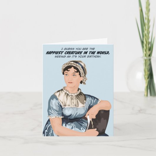 Jane Austen Happy Birthday Wenskaart Kaart (Voorkant)