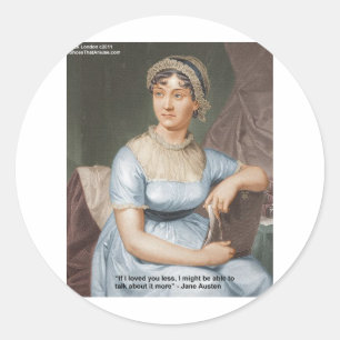 Jane Austen Hield Minder Van Jou Citaat Op Cadeaus Ronde Sticker