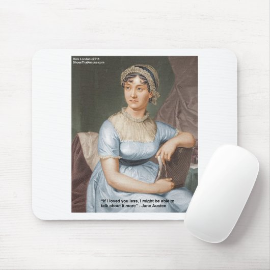 Jane Austen hield minder van U, minder citaat op g Muismat (Met muis)