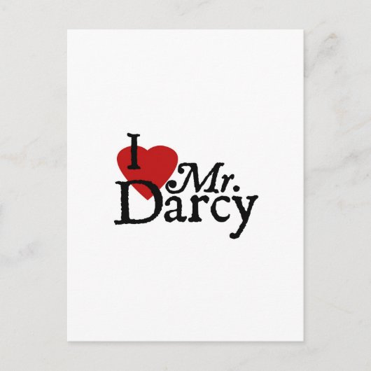 Jane Austen ik hou van Mr Darcy Briefkaart (Voorkant)